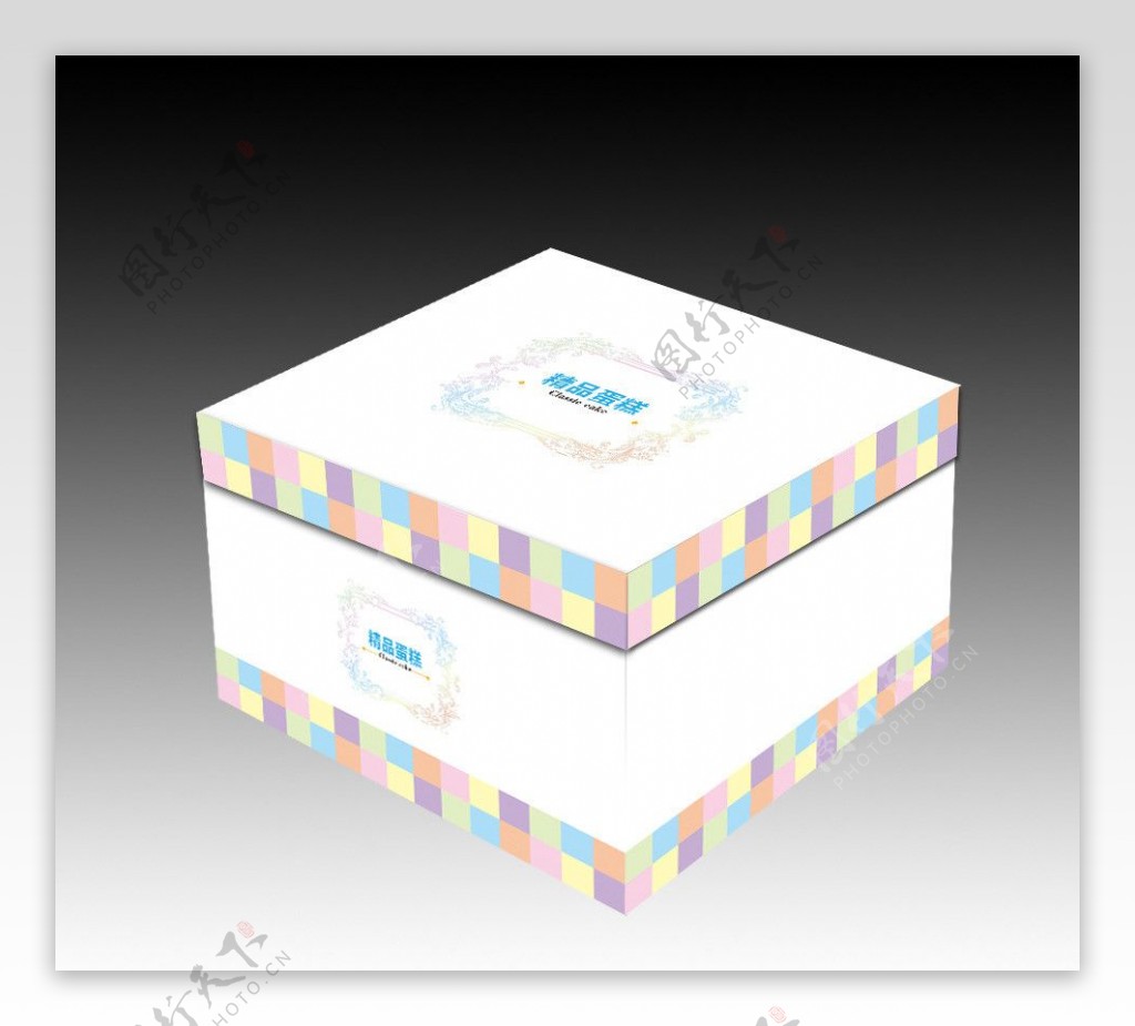 方形蛋糕盒平面图图片
