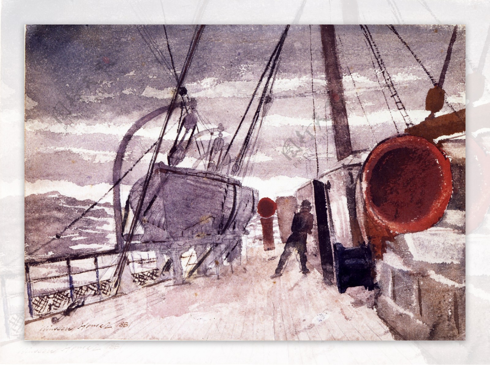 温斯洛183霍默水彩画图片