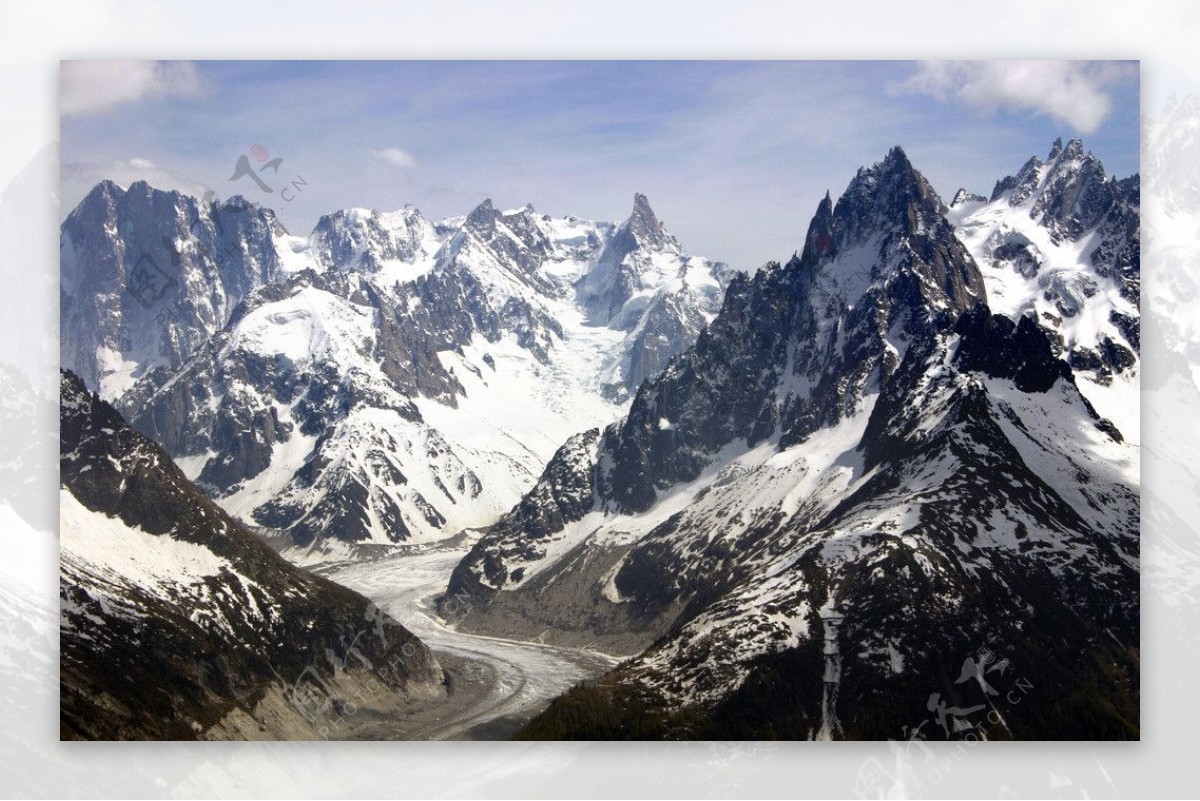 天空山脉高山雪山图片