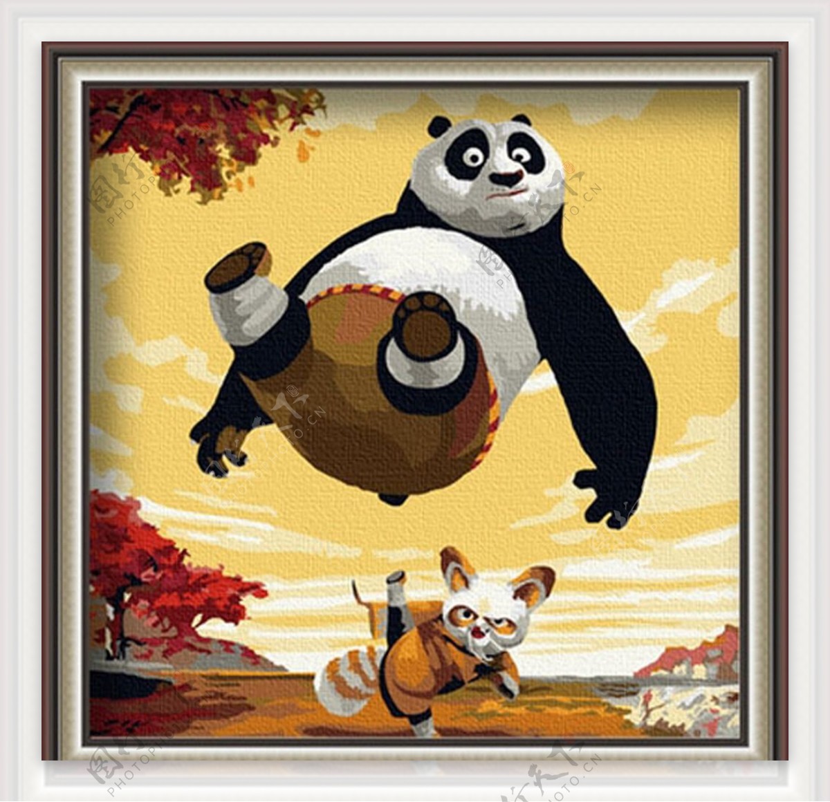 功夫熊猫数字油画图片