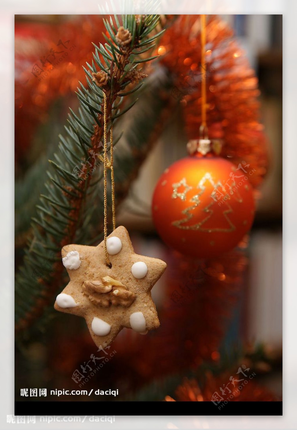 圣诞装饰曲奇饼干全幅高清图图片