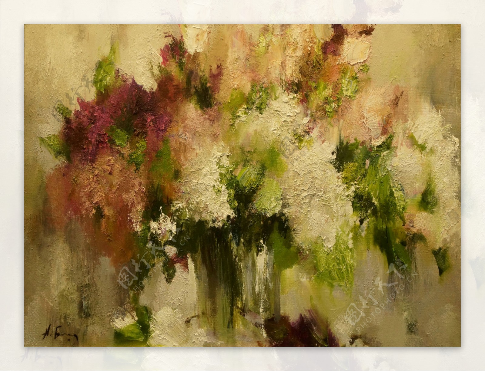 花卉抽象油画图片