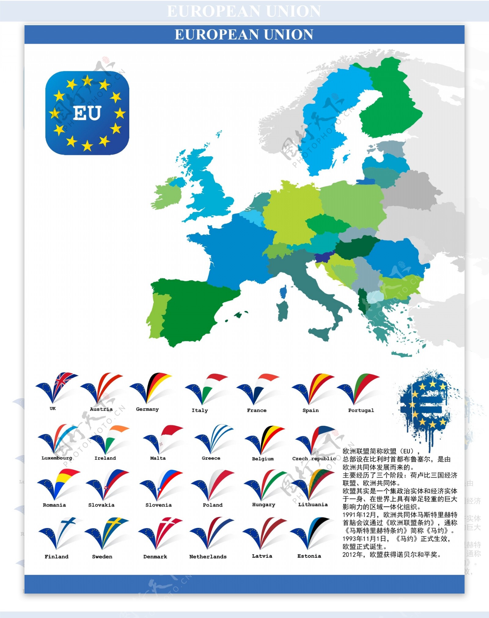 欧盟矢量图图片