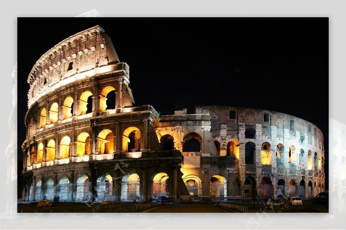 罗马夜景摄影图片