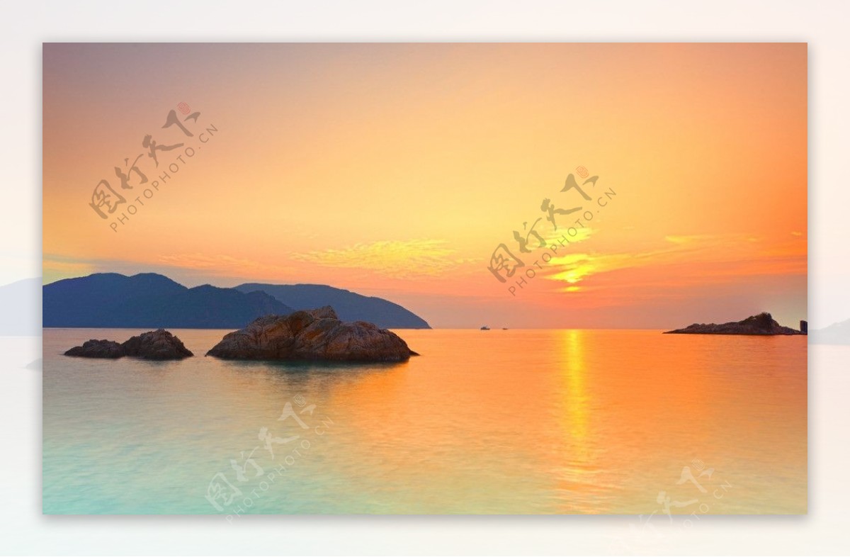 海面夕阳图片