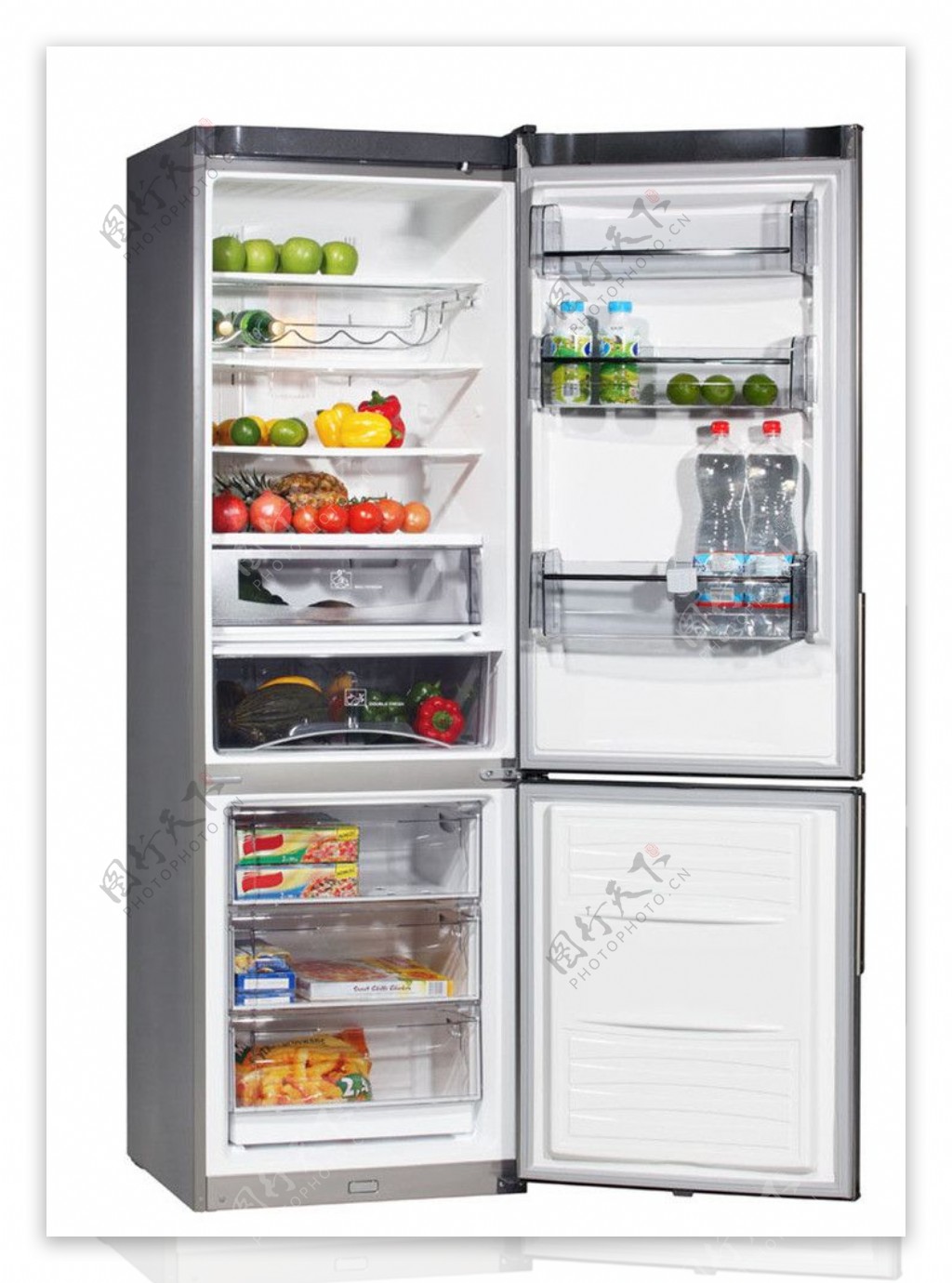 装满食物的冰箱图片