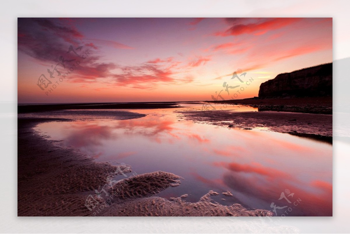 夕阳海景图片