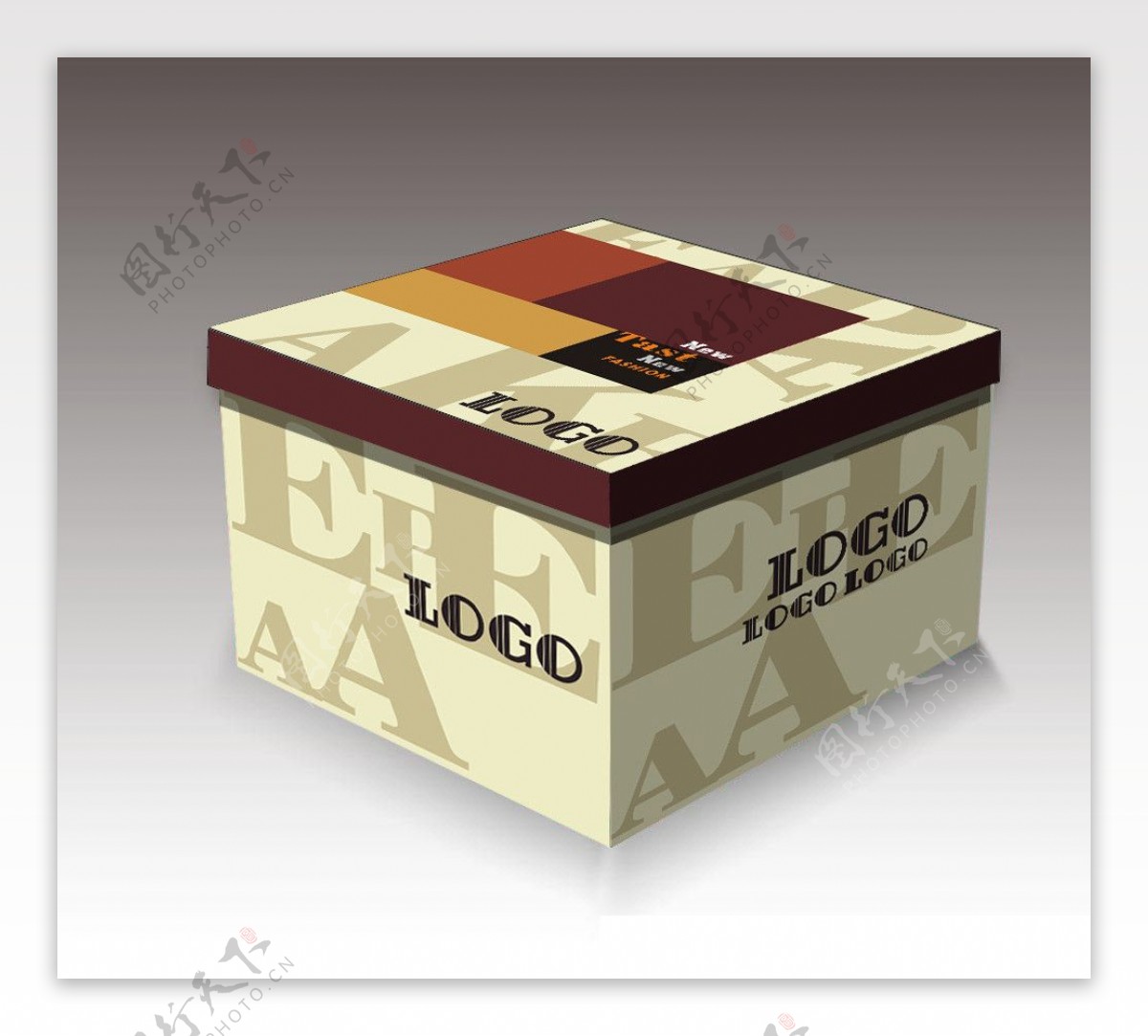 咖啡色蛋糕盒盖子平面图图片