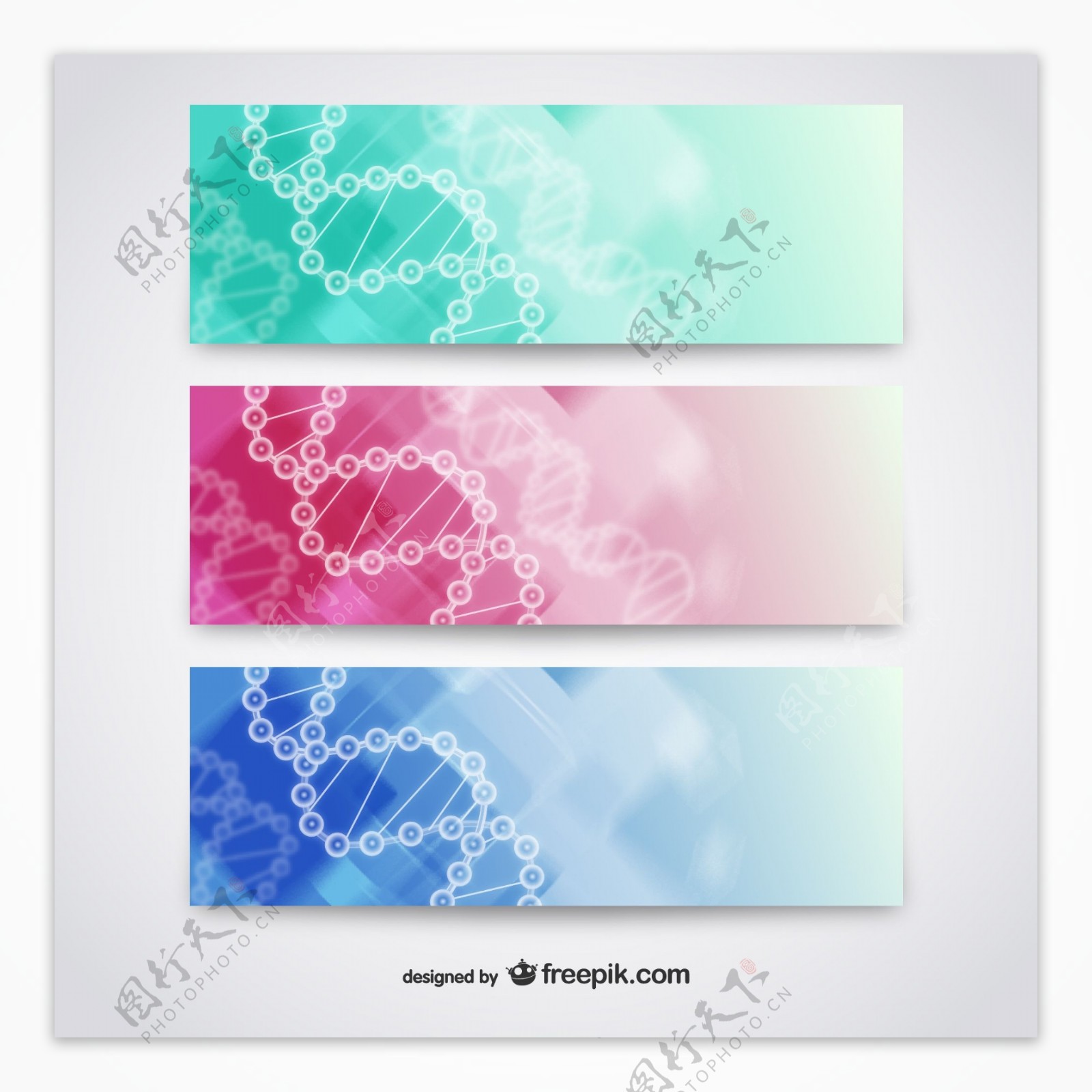 彩色DNA分子背景图片