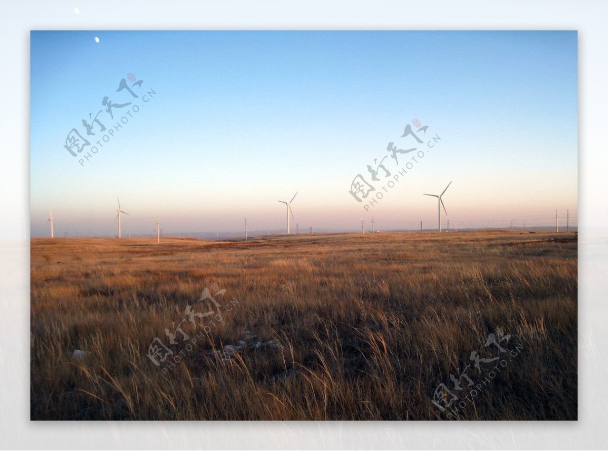 草原的风车群图片