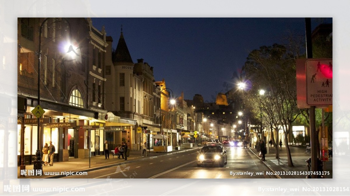 澳大利亚街头夜景图片
