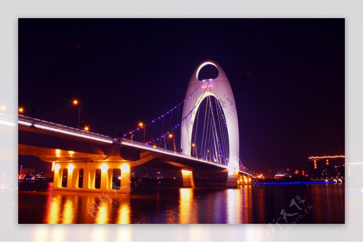 大桥桥梁夜景图片