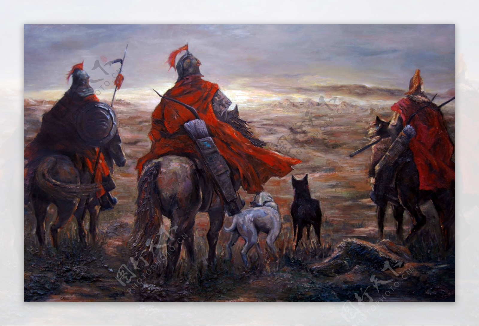 古代战争油画图片