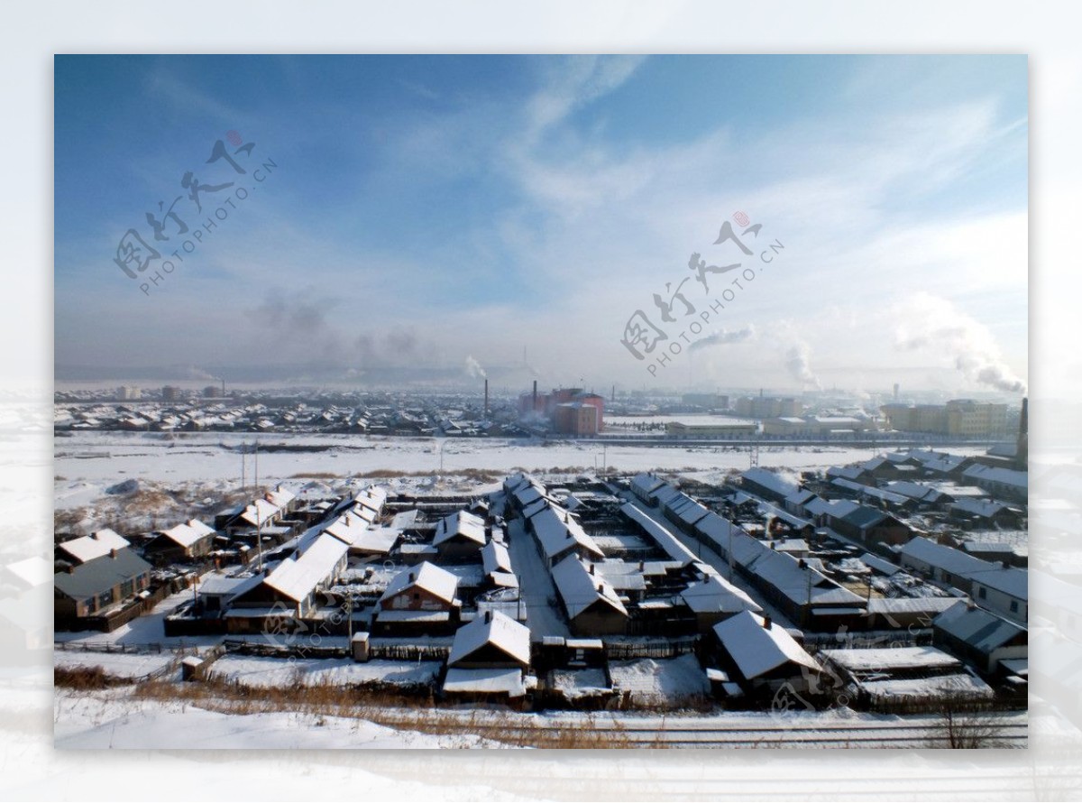 潮查北山冬天建筑风景图片