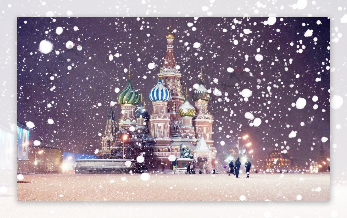 俄罗斯克里姆林宫雪景图片