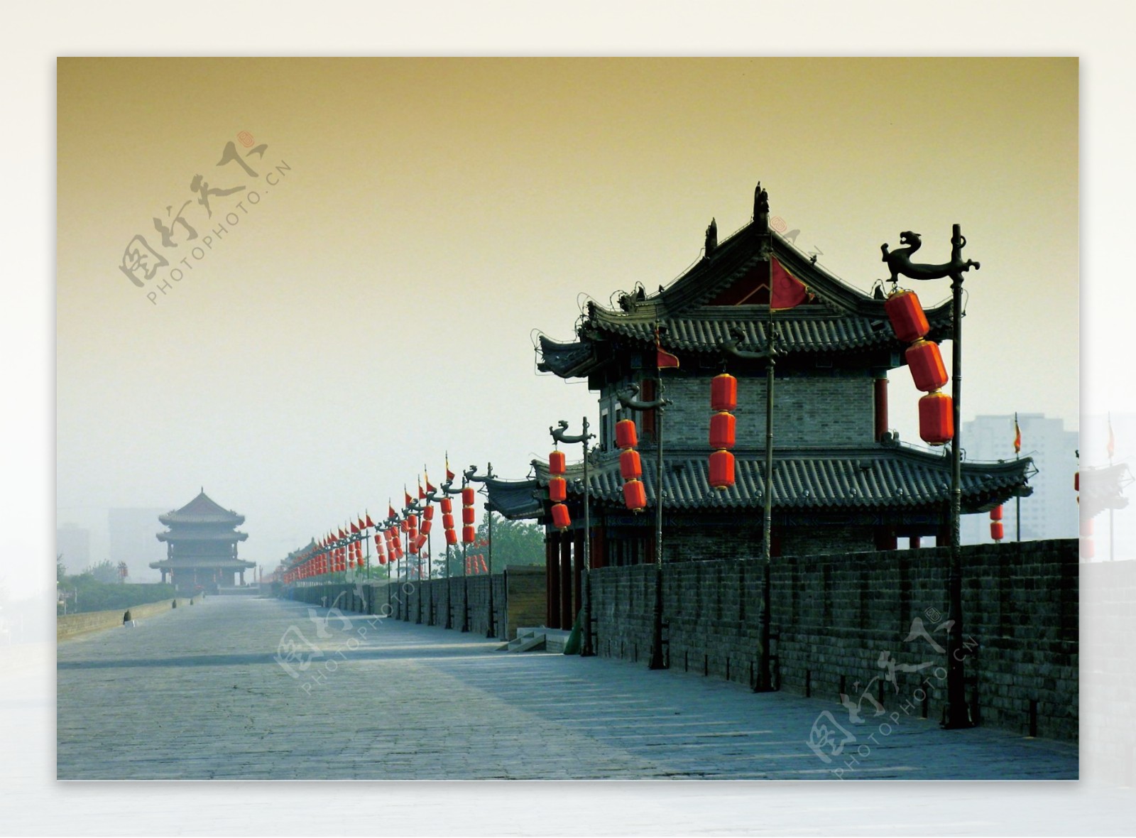 陕西西安城墙图片