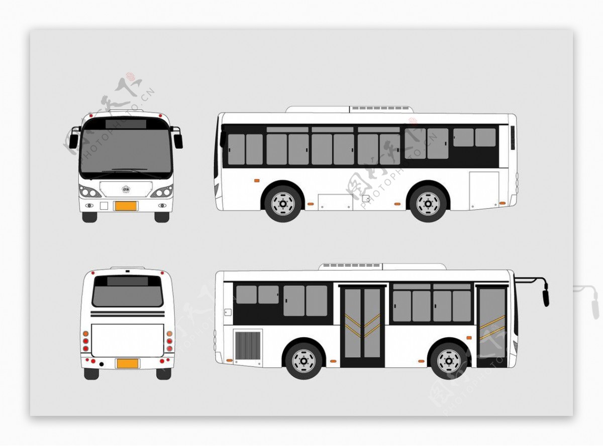 公交车矢量素材短图片