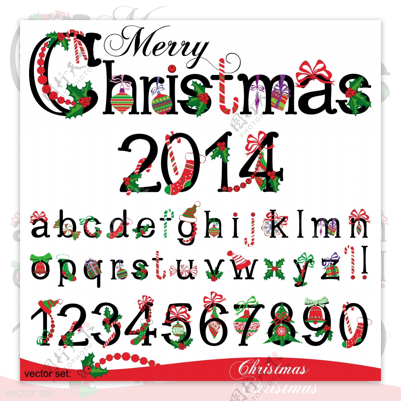 圣诞字母数字图片
