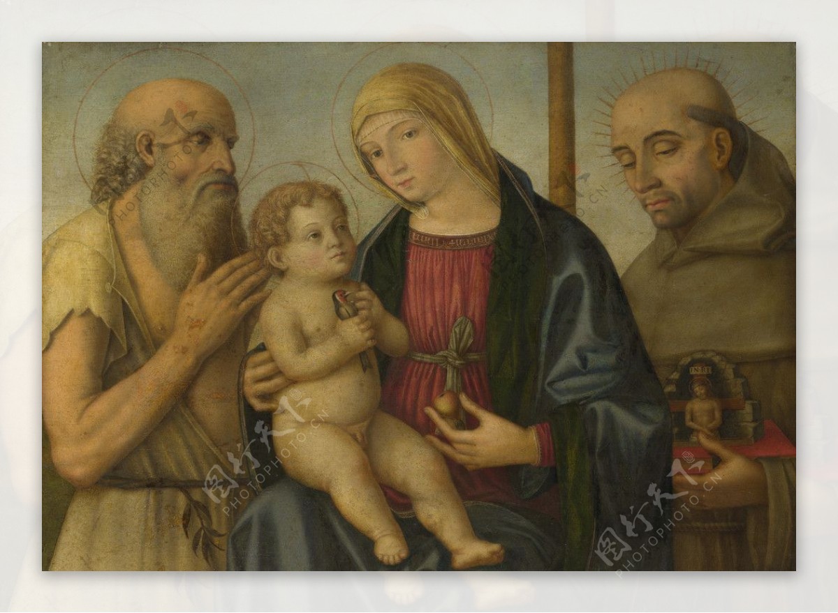 圣母圣婴与圣徒图片