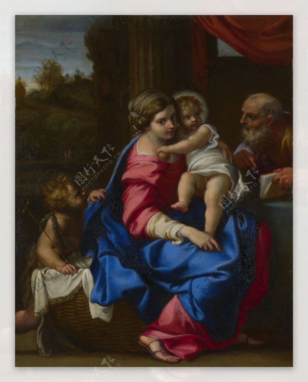 神圣的家庭和婴儿圣施洗约翰图片