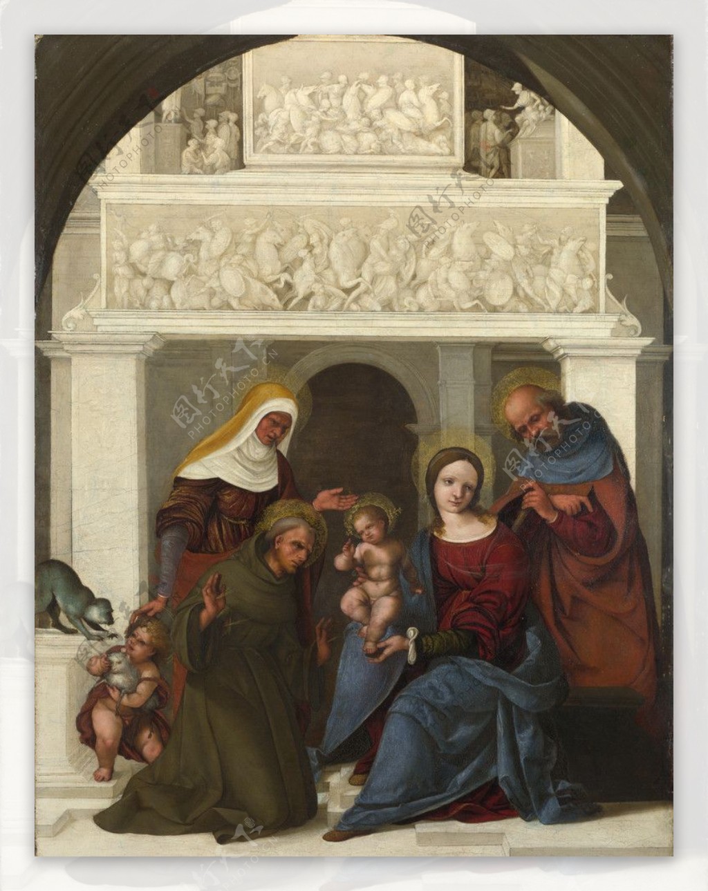 罗多维科神圣的家庭和圣弗朗西斯图片