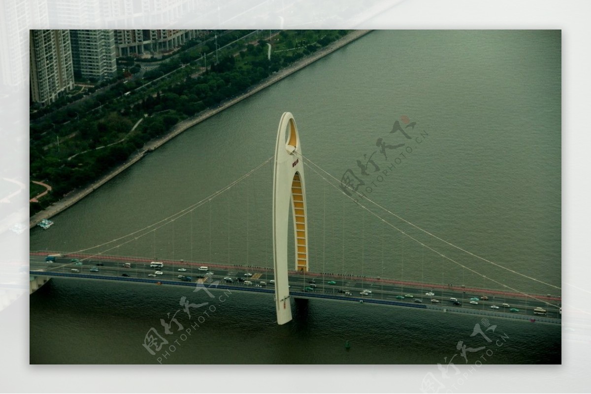 空中的猎德大桥图片