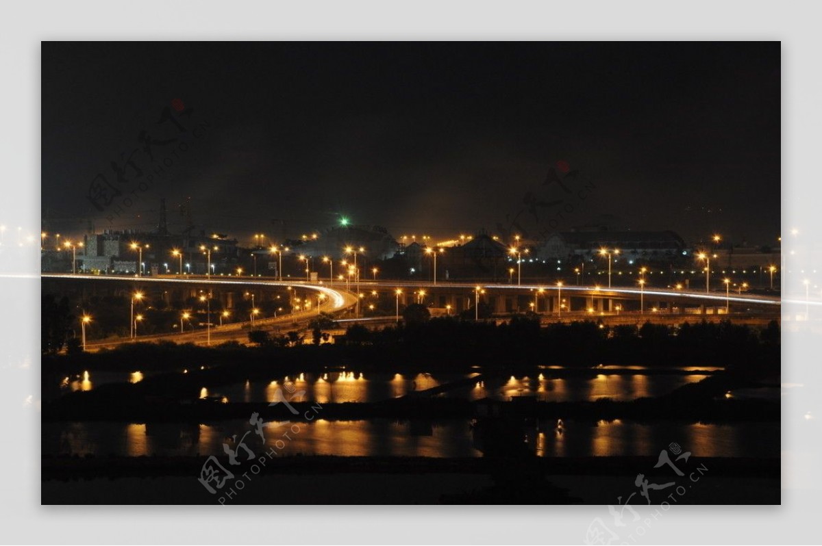 城市立交灯光夜景图片
