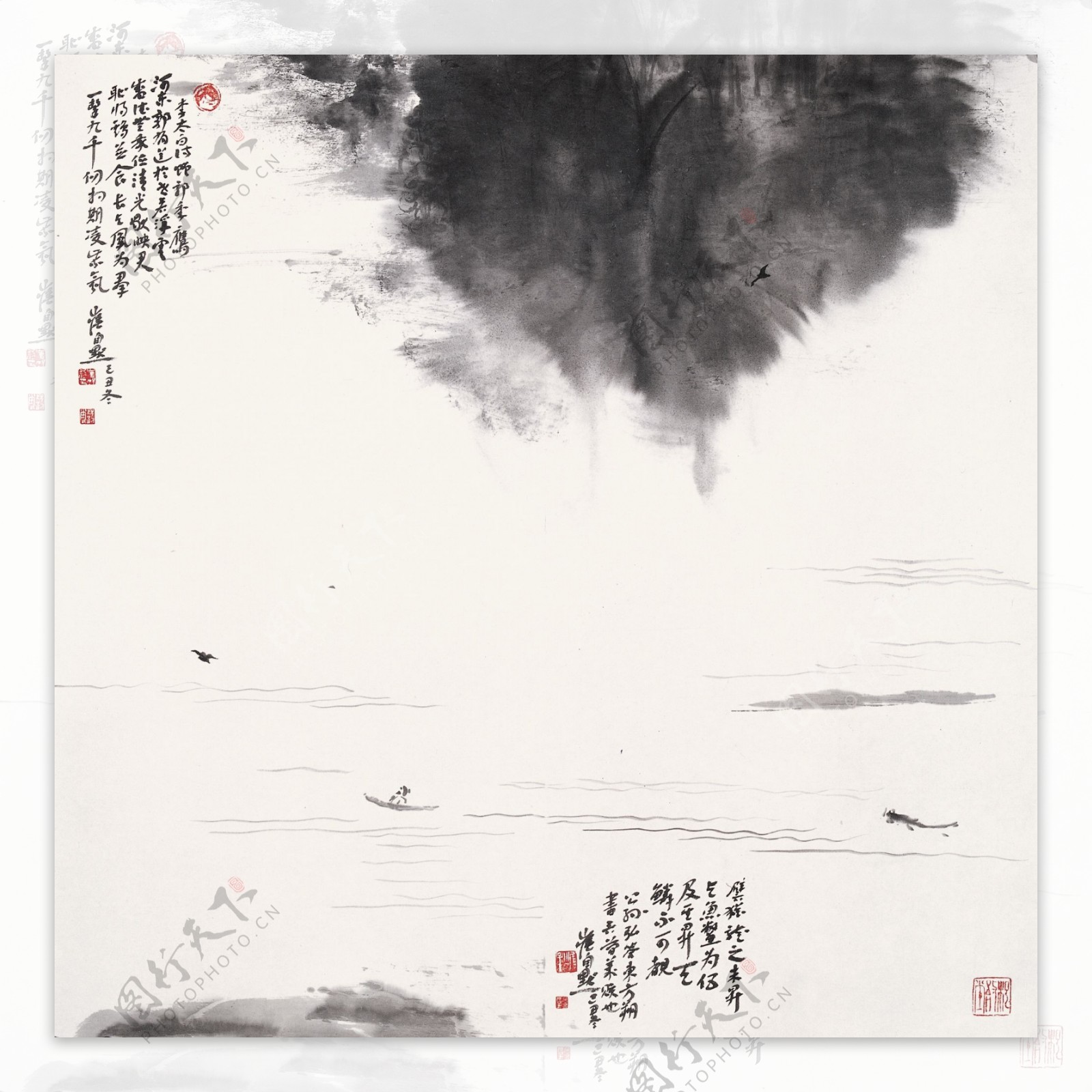 与世若浮云66x66cm2009年崔自默作图片