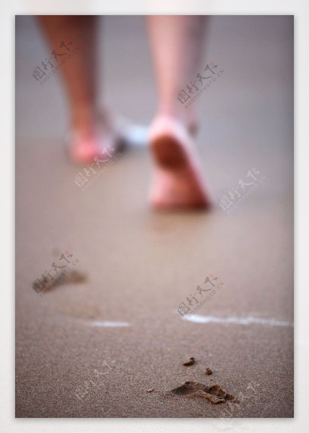 海边脚印图片