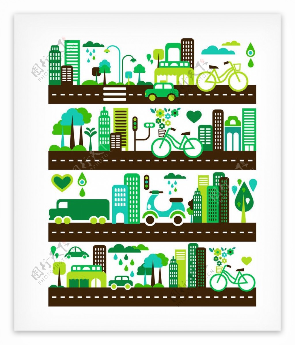绿色城市环保背景图片