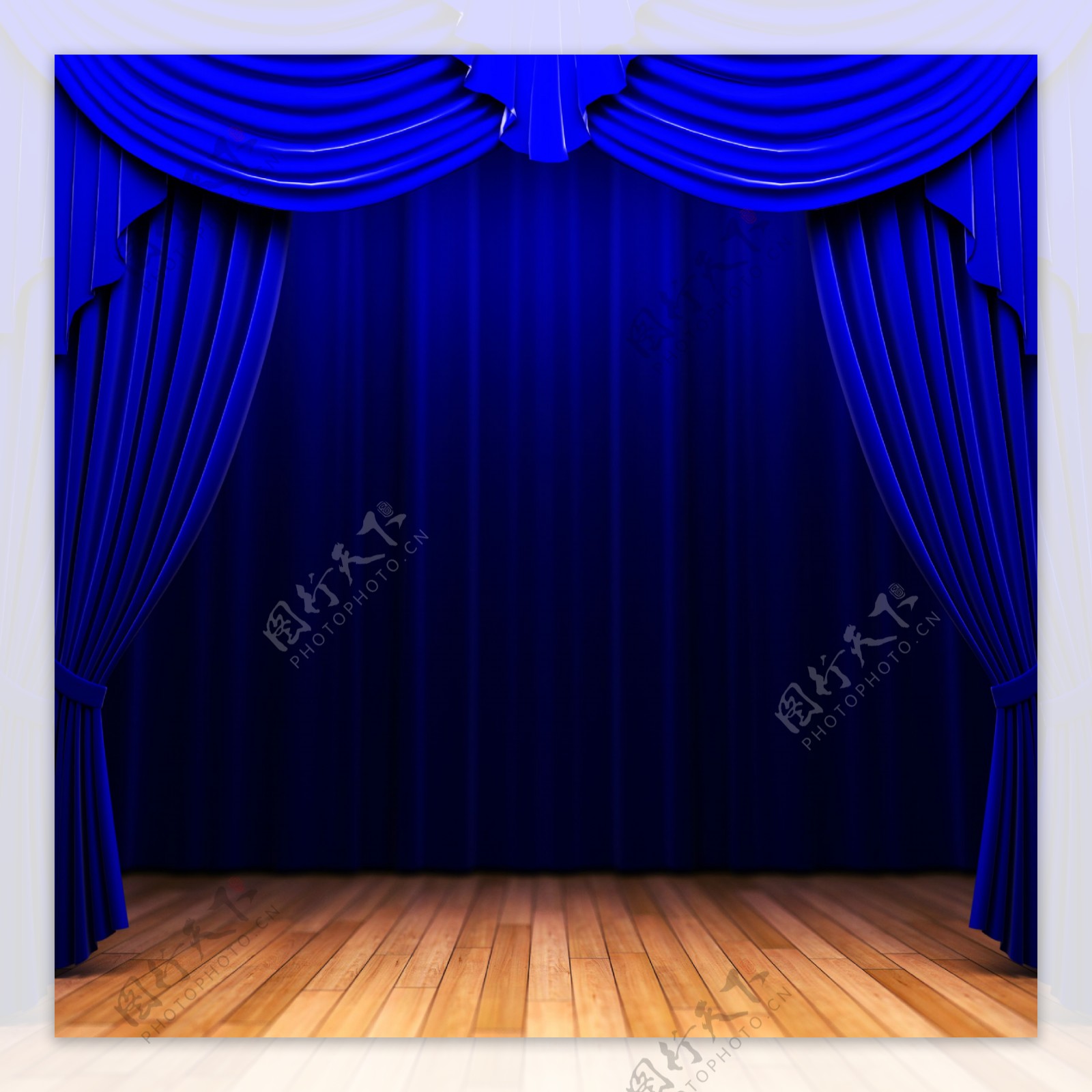 蓝色舞台幕布图片