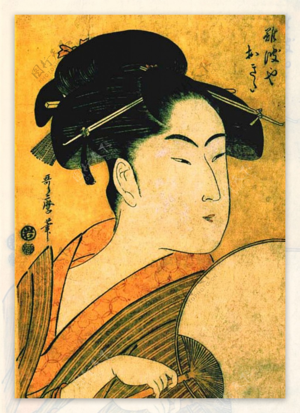 日本浮世绘作品艺妓图片