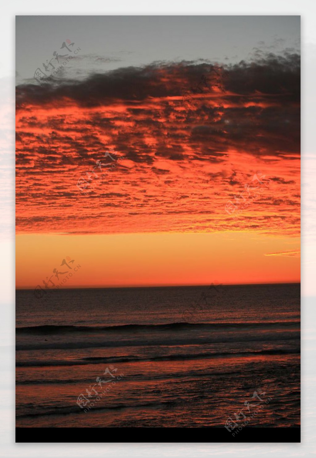 澳大利亞黃昏雲與海图片