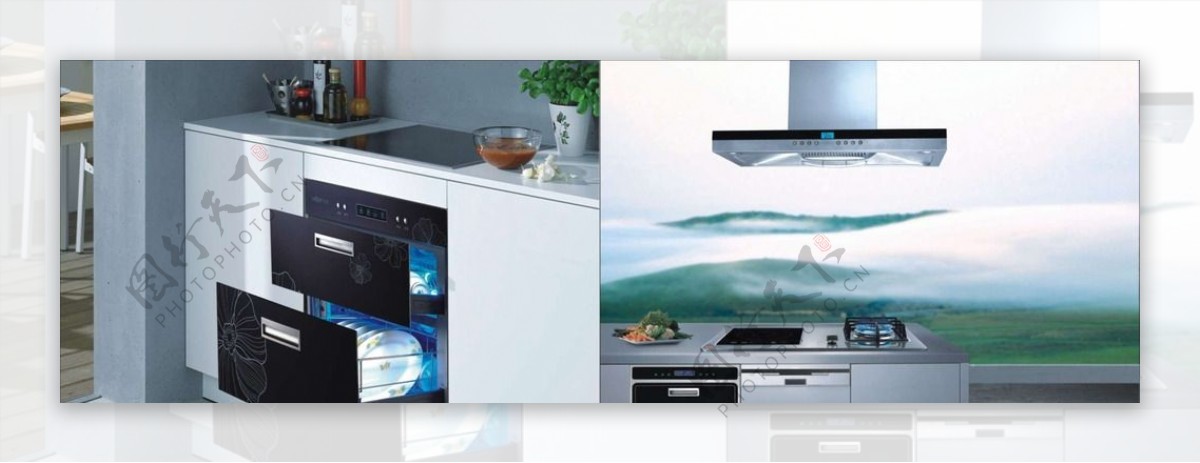 消毒柜灶具厨房电器海报图片