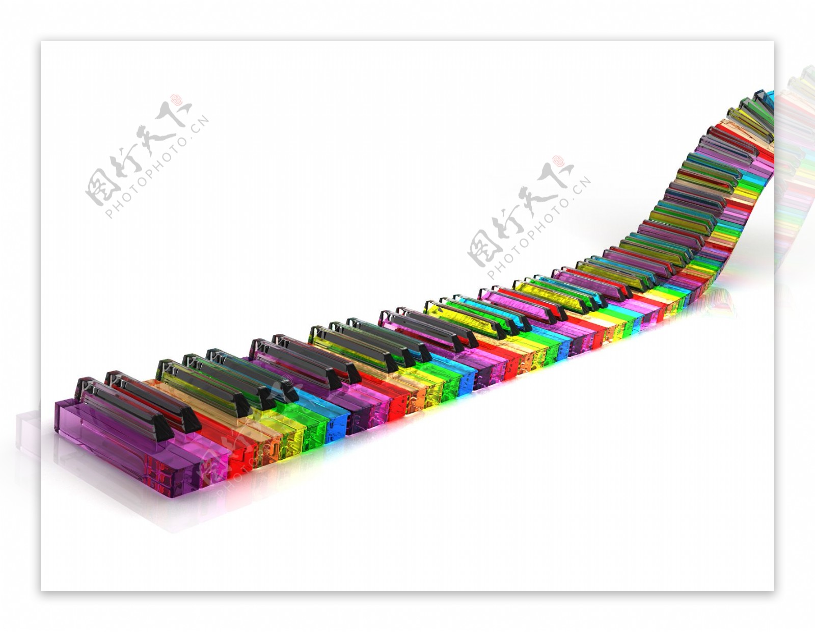 彩色钢琴键图片