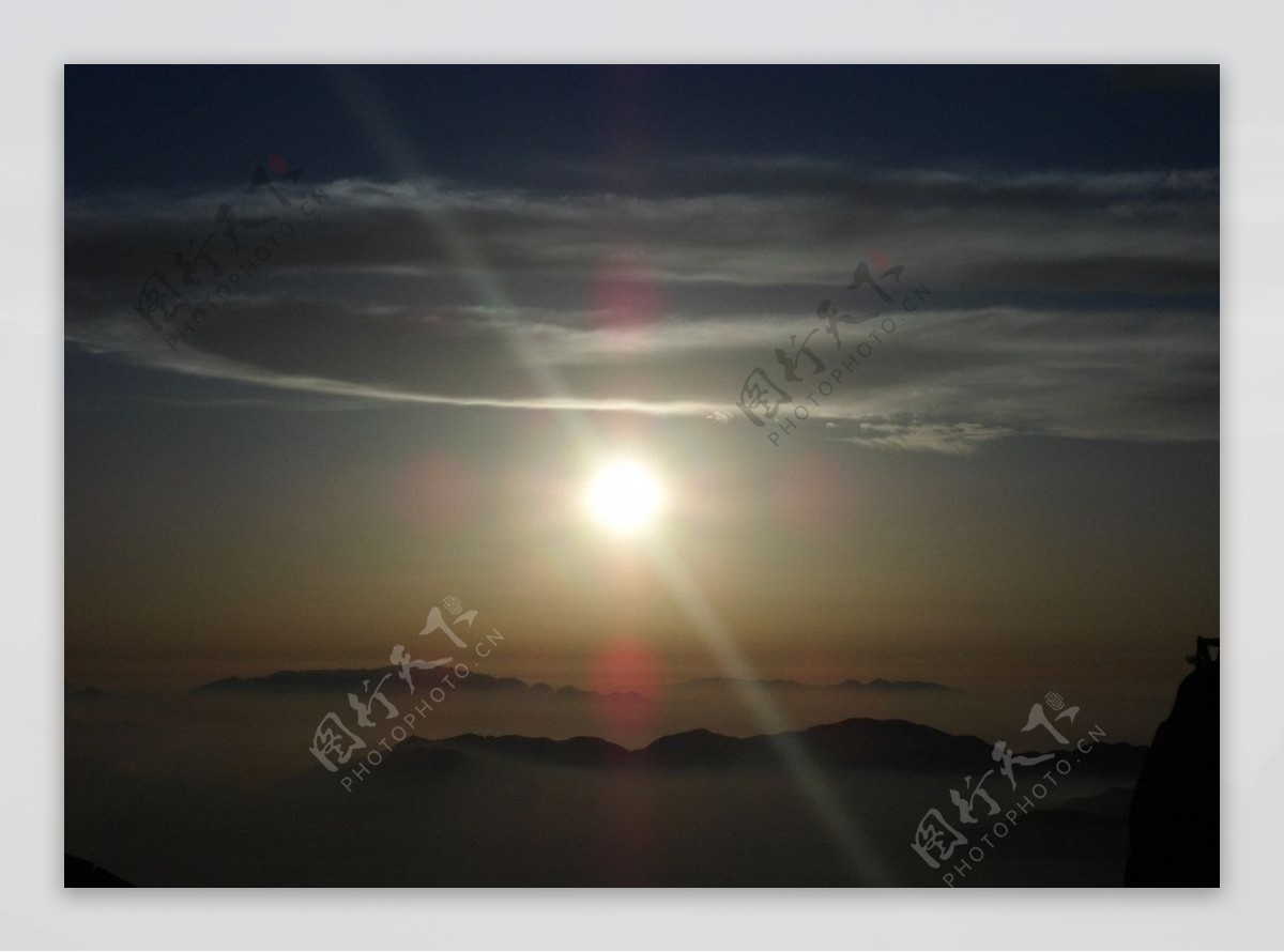 黄山唯美日出云海图图片