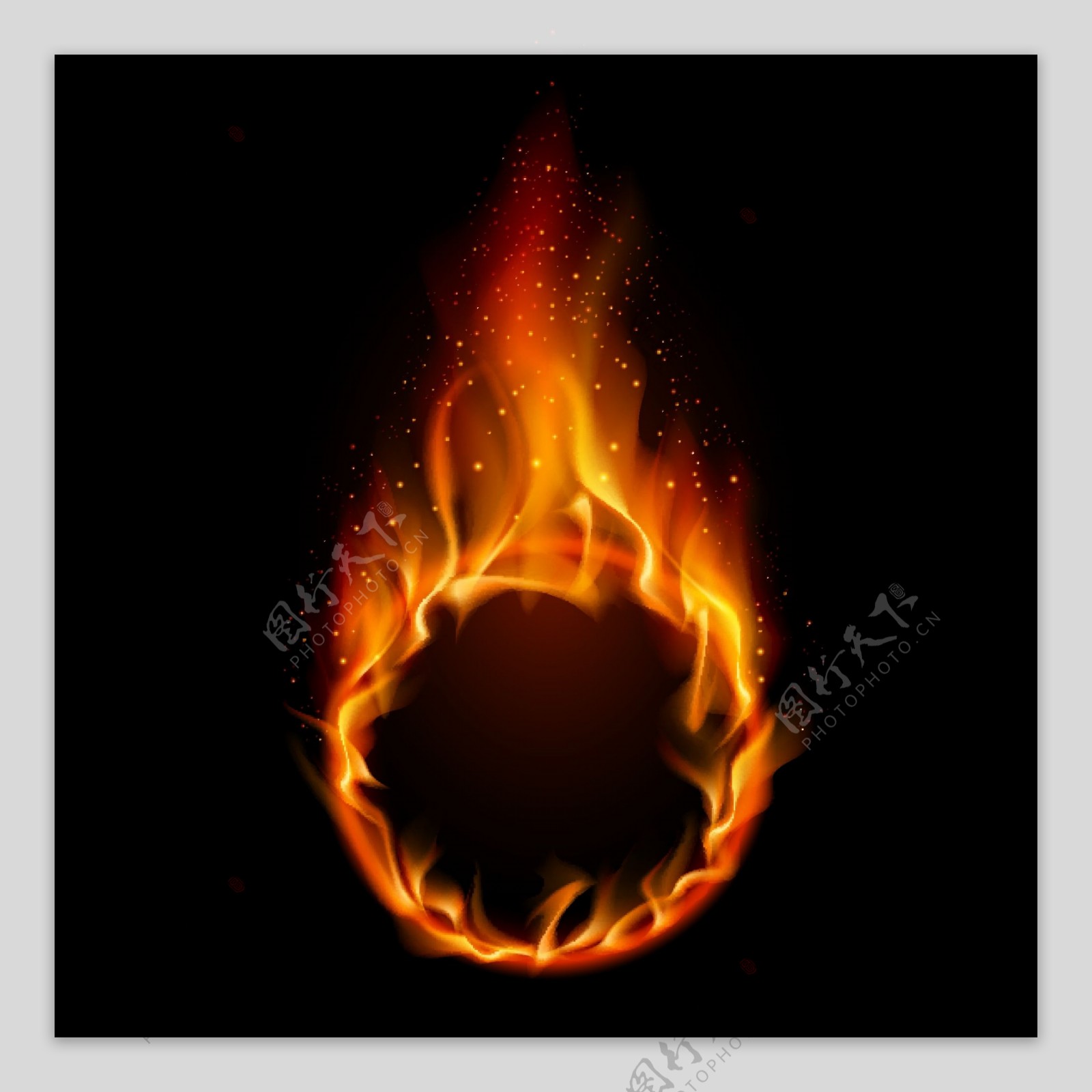 动感燃烧的火焰火圈图片