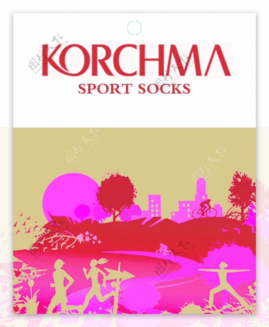 女运动袜标卡设计图片