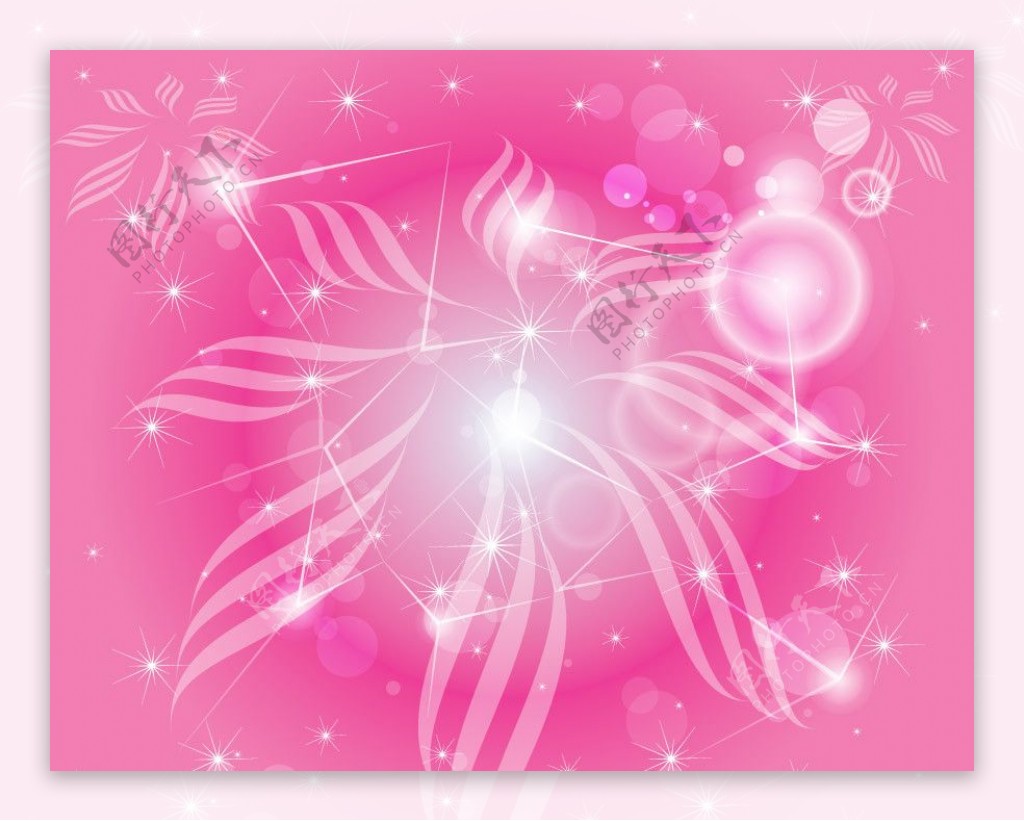粉色动感线条星光圈圈梦幻背景图片