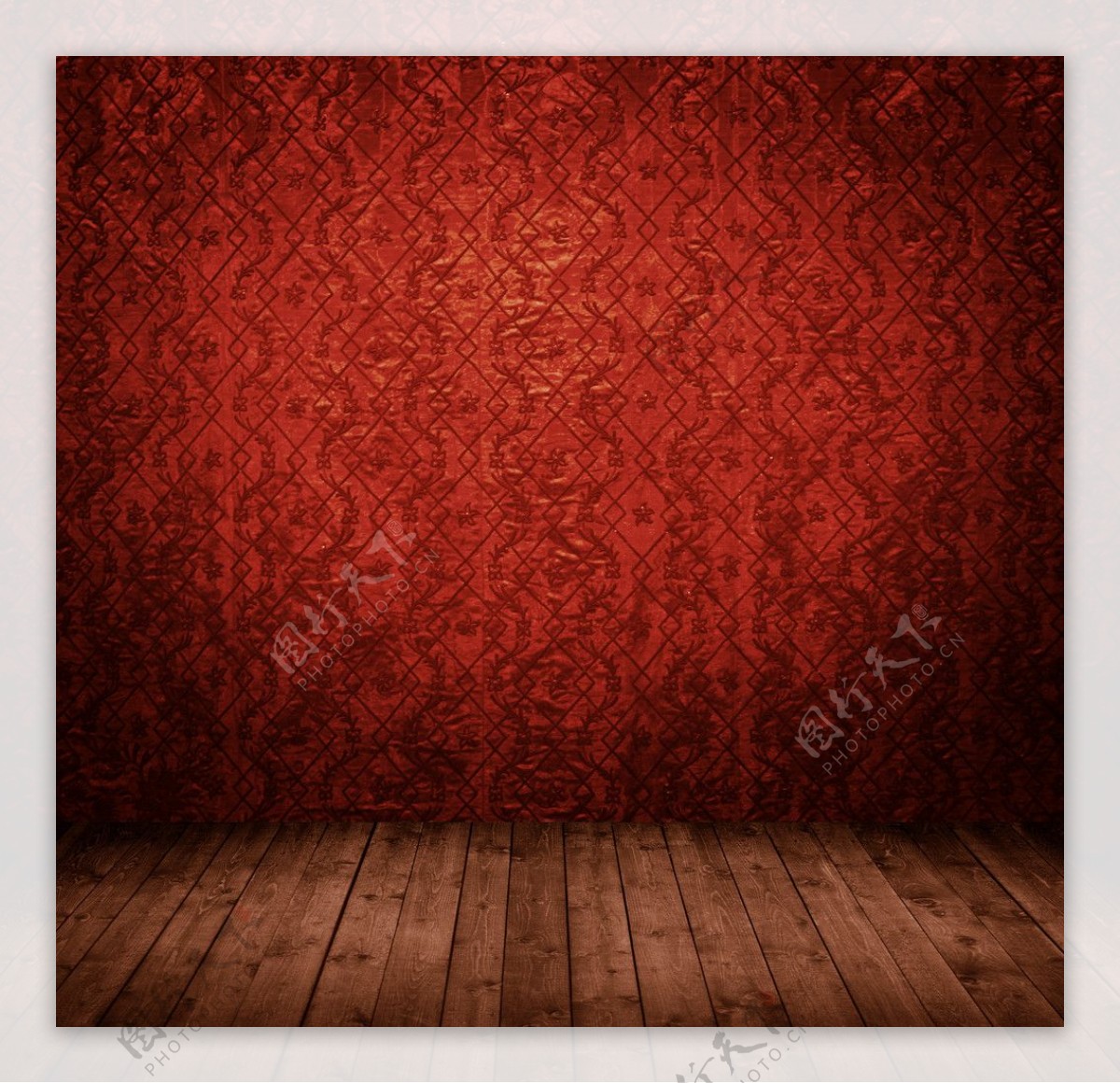 木紅色古典室内设计墙壁图片