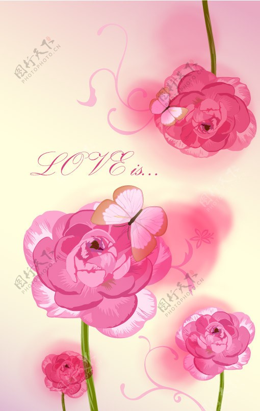 粉色梦幻花纹花朵图片