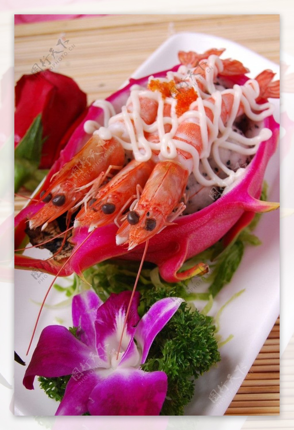 美味西餐蔬菜沙拉大虾图片素材-编号39444204-图行天下