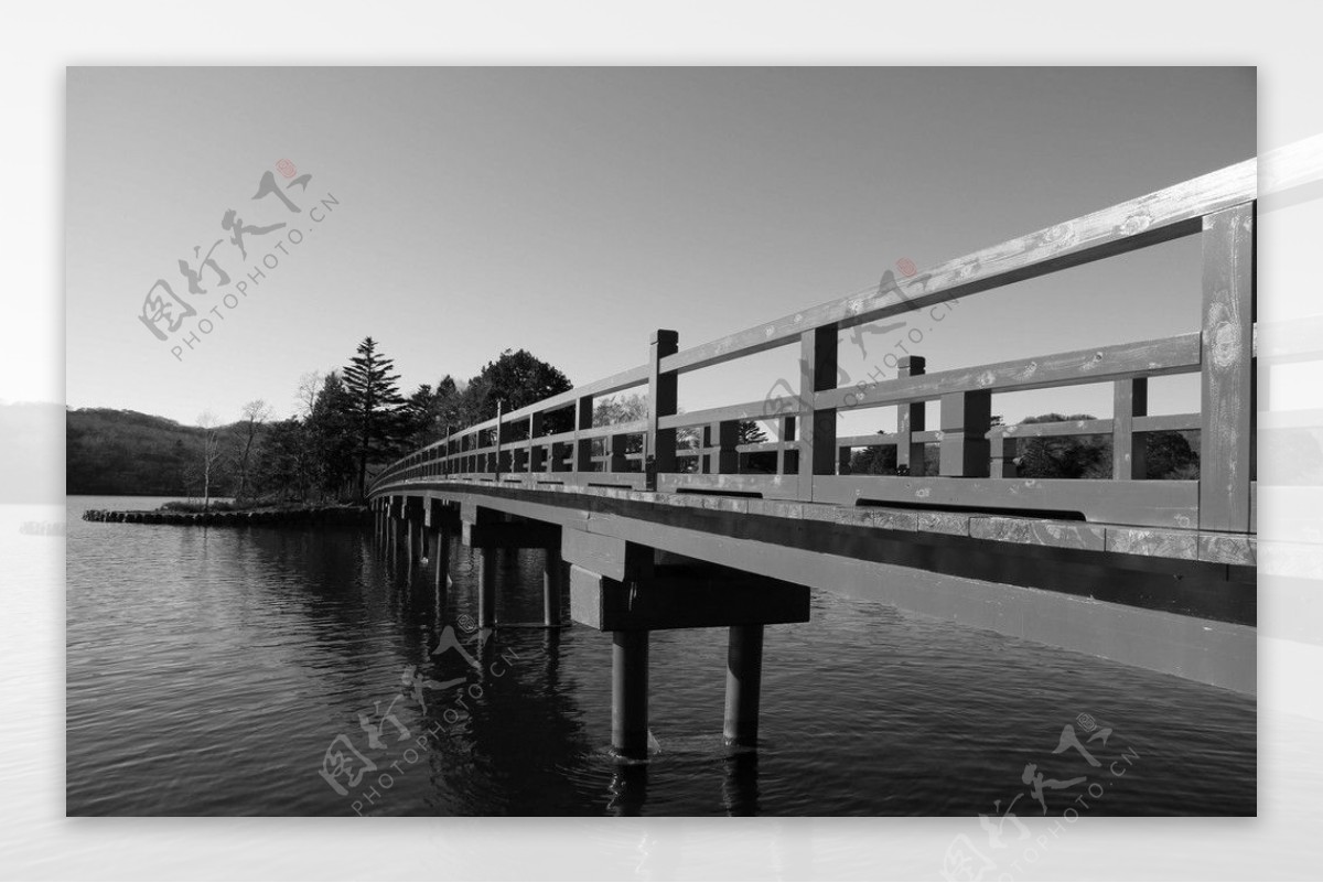 黑白照片桥梁图片