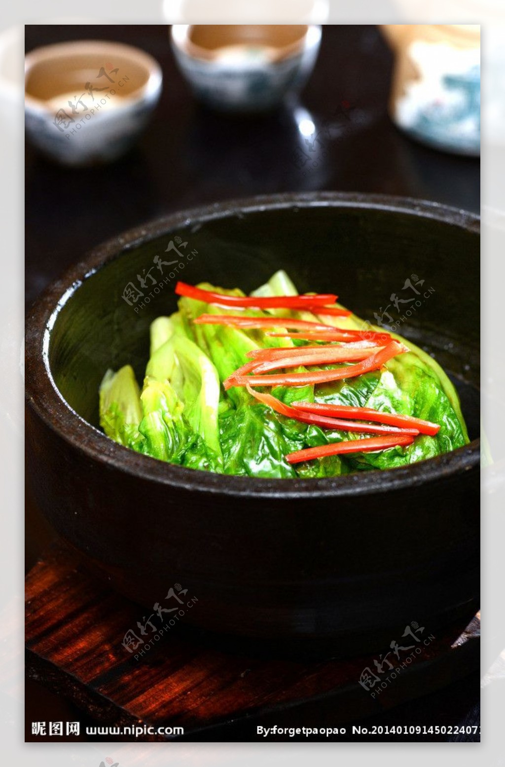 石锅虾酱炒生菜图片