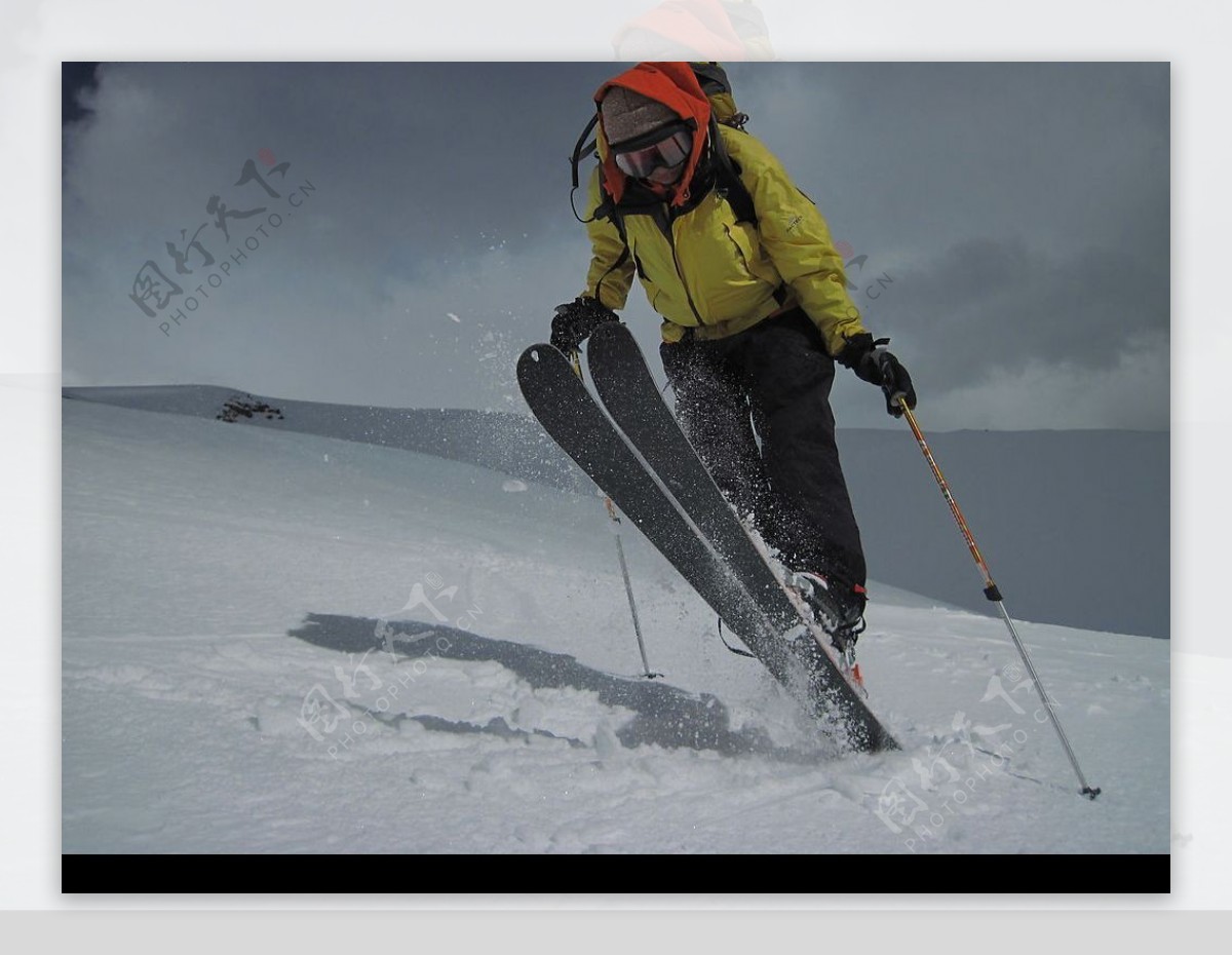 冰川冰雪雪景滑雪人图片