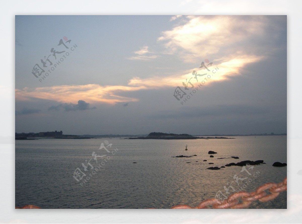 渔港黄昏图片