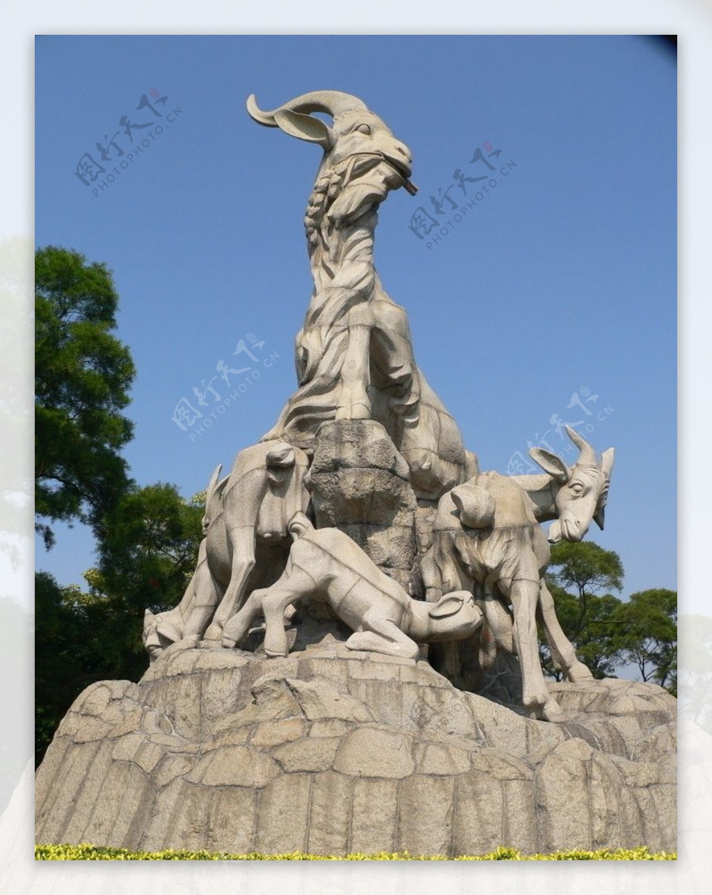 广州经典景点越秀公园五羊雕塑图片