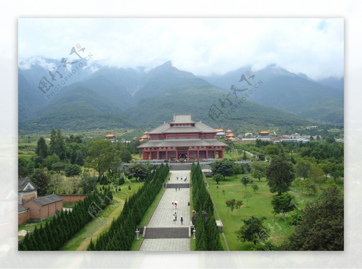 大理寺庙鸟瞰图片