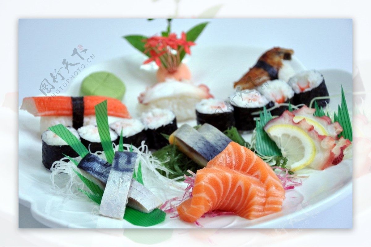 鱼生寿司盘大图片
