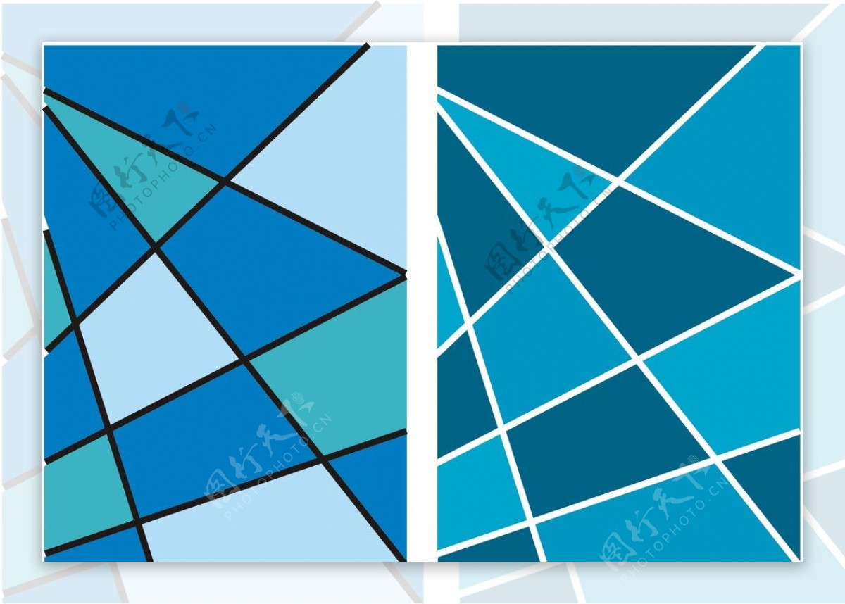 经典矢量大方格调不规则几何图形蓝色相近色图片